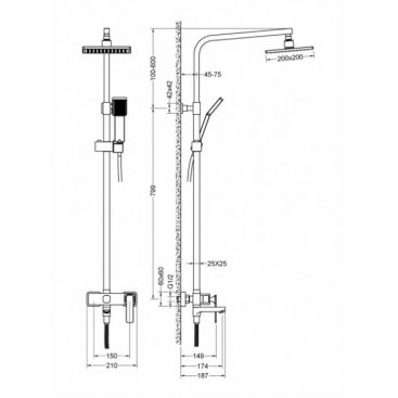 Душевая стойка Timo Torne SX-4320/03