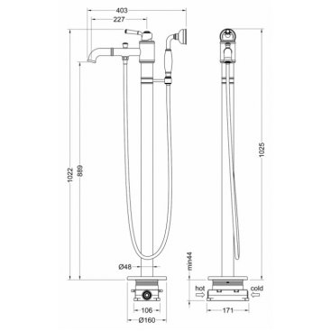 Смеситель для ванны Timo Arisa 5300/03Y-CR