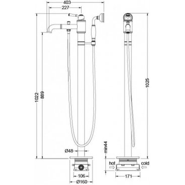 Смеситель для ванны Timo Arisa 5300/00Y-CR