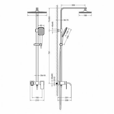 Душевая стойка Timo Selene SX-1013