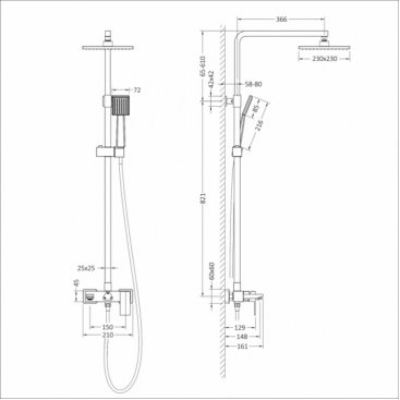 Душевая стойка Timo Selene SX-1030