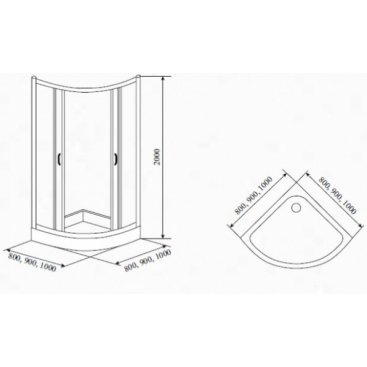 Душевой уголок Timo TL-9002 Romb Glass