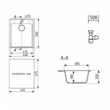 Мойка кухонная Ulgran Quartz Forte 460-09