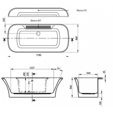 Ванна Vagnerplast Blanca WT 175x80