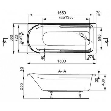 Ванна Vagnerplast Hera 180x80