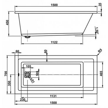 Ванна Vagnerplast Cavallo 150x70