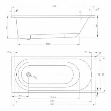 Ванна Vagnerplast Kasandra 165x70