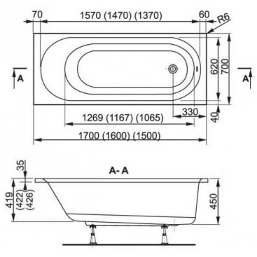 Ванна Vagnerplast Kasandra 170x70