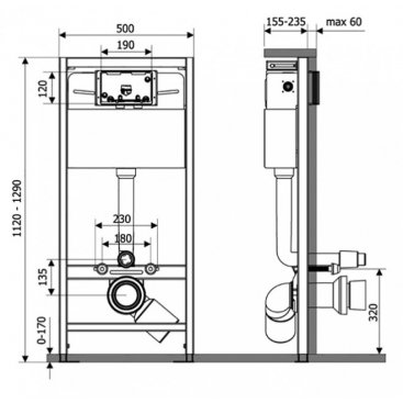 Инсталляция для унитаза Veconi Frame500