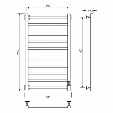 Полотенцесушитель электрический Veconi Barro B10050B-B