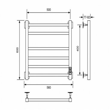 Полотенцесушитель электрический Veconi Barro B6050CH-B