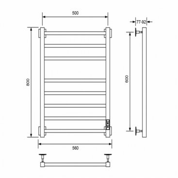 Полотенцесушитель электрический Veconi Barro B8050B-B