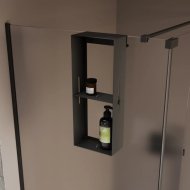 Полка для душевого ограждения Veconi Grange черная матовая
