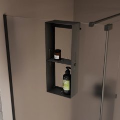 Полка для душевого ограждения Veconi Grange черная матовая