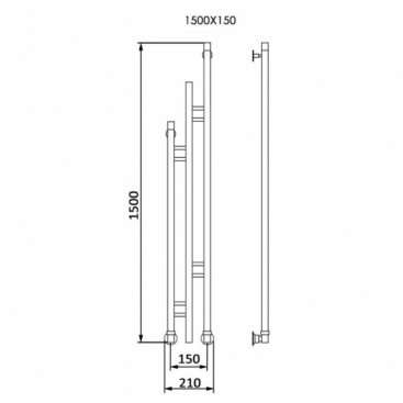 Полотенцесушитель водяной Veconi Maola-B M150B-B черный