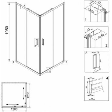 Душевой уголок Veconi Rovigo RV-11 120x120