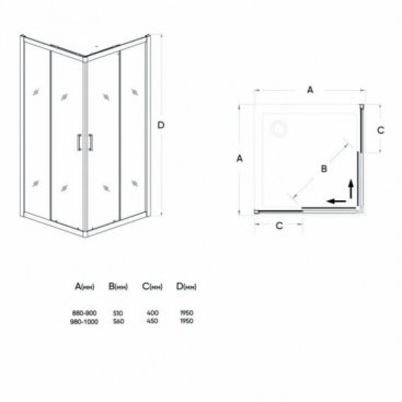 Душевой угол Veconi Rovigo RV-11 100x100 стекло прозрачное