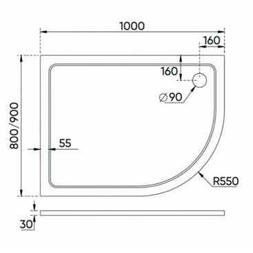 Поддон из искусственного камня Veconi Tezeo TZ-11 100x90