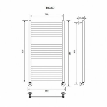 Полотенцесушитель водяной Veconi Vero-B 50/100 графит