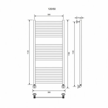 Полотенцесушитель водяной Veconi Vero-B 50/120 хром