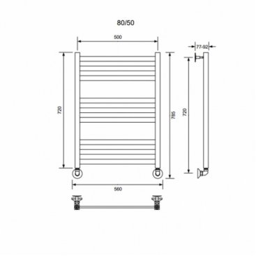 Полотенцесушитель водяной Veconi Vero-B 50/80 графит