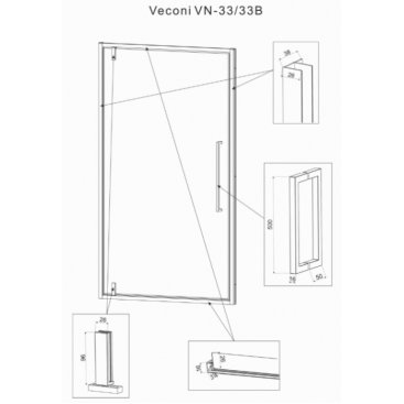 Душевая дверь Veconi Vianno VN-33B 90 см