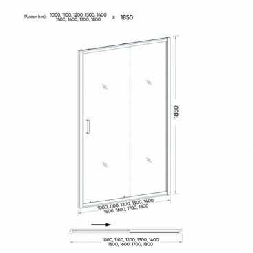 Душевая дверь Veconi Vianno VN-46 110 см прозрачная