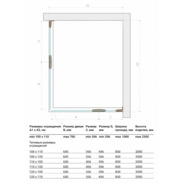 Душевой уголок Vegas Glass AFA-F Dynasty 110x100 см