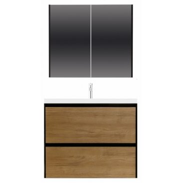 Мебель для ванной Velvex Klaufs 90.2Y подвесная черная-шатанэ