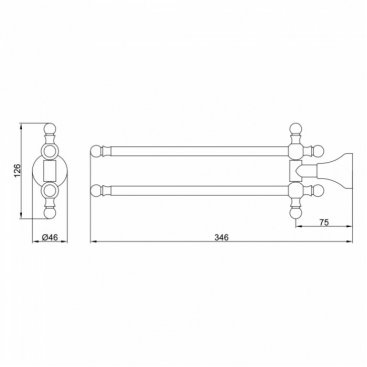 Полотенцедержатель двойной 30 см Veragio Gialetta VR.GIL-6424.CR