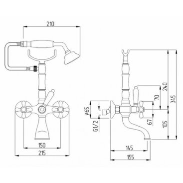 Смеситель для ванны Veragio Gialetta VR.GLT-6301.CR