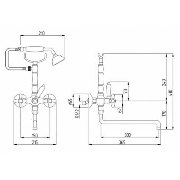 Смеситель для ванны Veragio Gialetta VR.GLT-6305.CR