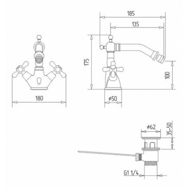 Смеситель для биде Veragio Gialetta VR.GLT-6320.CR