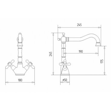 Смеситель для кухни Veragio Gialetta VR.GLT-6380.CR