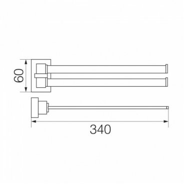 Полотенцедержатель двойной поворотный 30 см Veragio Ramba VR.RMB-4924.CR