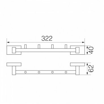 Перекладина с 4-мя крючками Veragio Ramba VR.RMB-4934.CR