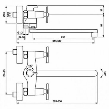 Смеситель для ванны Vidima Art BA329AA