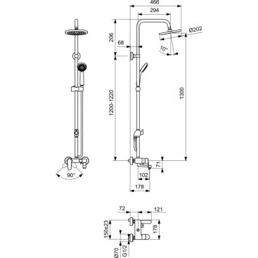 Душевая стойка Vidima Balance SH BA270AA