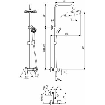 Душевая стойка Vidima Balance SH BA271AA