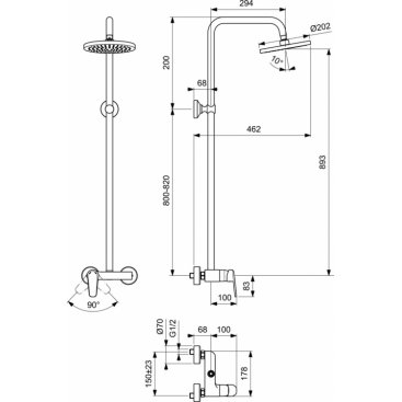 Душевая стойка Vidima Balance SH BA272AA