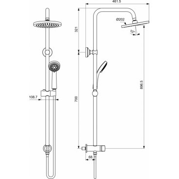 Душевая стойка Vidima Balance SH BA273AA