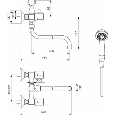 Смеситель для ванны Vidima Eco BA164AA