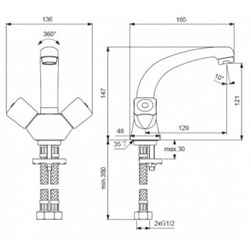 Смеситель для раковины Vidima Practic BA226AA