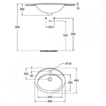 Раковина Vidima Seva Fresh W504861 56 см