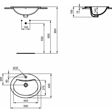 Раковина Vidima Sirius W502361 55 см