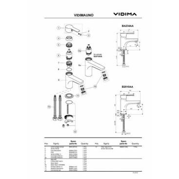 Набор для ванны/душа Vidima Uno Long BA379AA 3 в 1