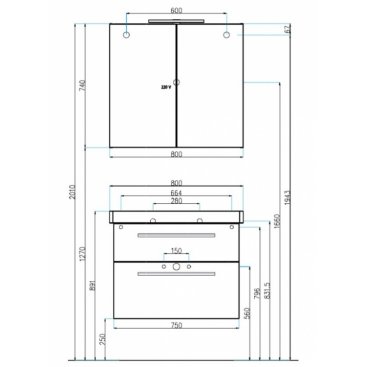 Мебель для ванной Villeroy&Boch 2Day2 80 Light Wood