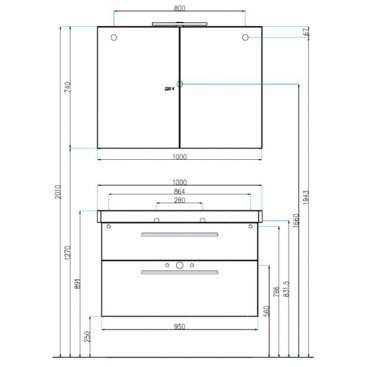 Мебель для ванной Villeroy&Boch 2Day2 100