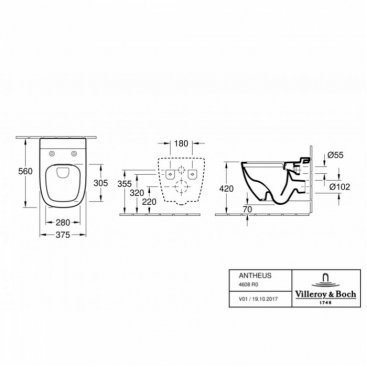 Унитаз подвесной Villeroy&Boch Antheus 4608R0R1