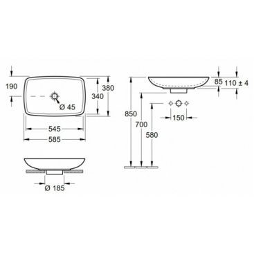 Раковина накладная Villeroy&Boch Loop&Friends 515400R1